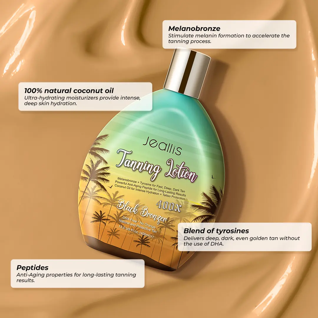 Jeallis Tanning Lotion For Outdoor Sun and Tanning Beds 400ml