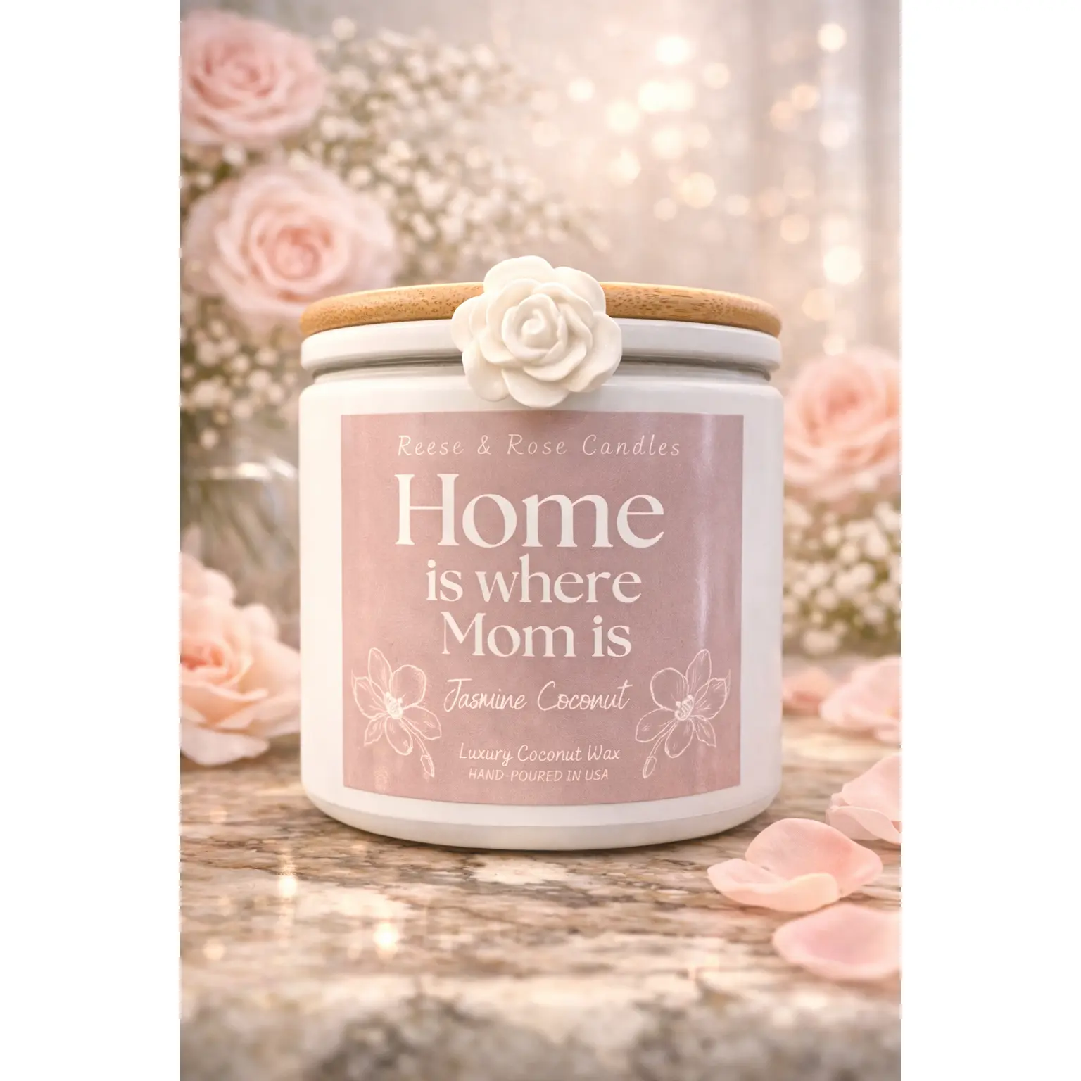 Home is Where Mom Is Candle | Jasmine Coconut | Luxury Gift for Mom  Description: