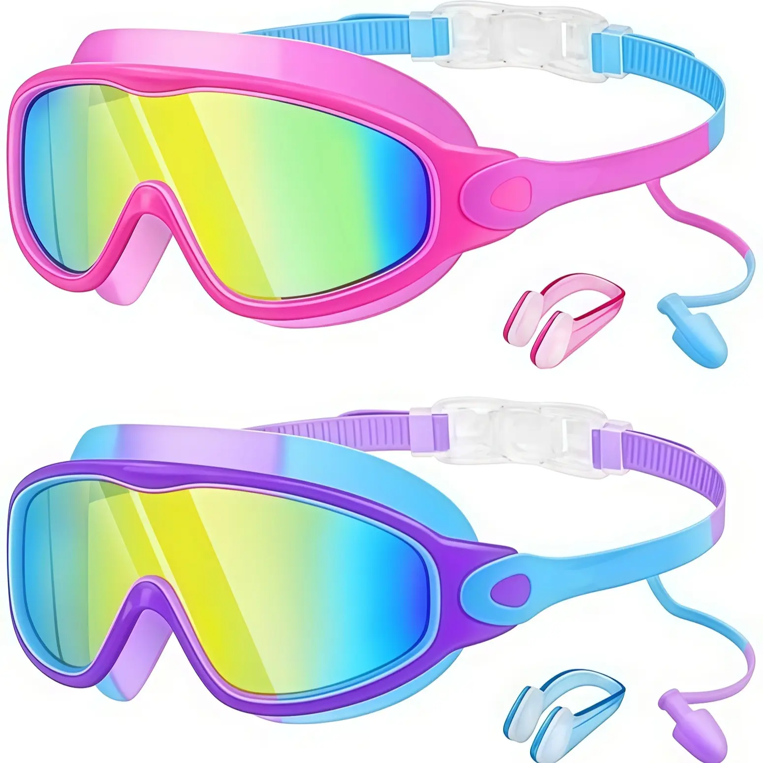 Swim Goggles with UV Protection & Anti-Fog, Ideal for Ages 3-15, Perfect for Boys & Girls, Enhance Visibility During Play, Swimming Goggles, Swimming Accessories, Kid Swim Goggles