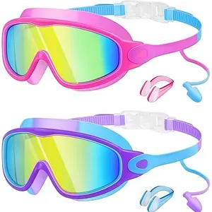 Swim Goggles with UV Protection & Anti-Fog, Ideal for Ages 3-15, Perfect for Boys & Girls, Enhance Visibility During Play