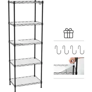 Tier Metal Shelving Load Capacity Adjustable Storage Rack for Garage Kitchen Pantry Closet  Wire Shelving Unit