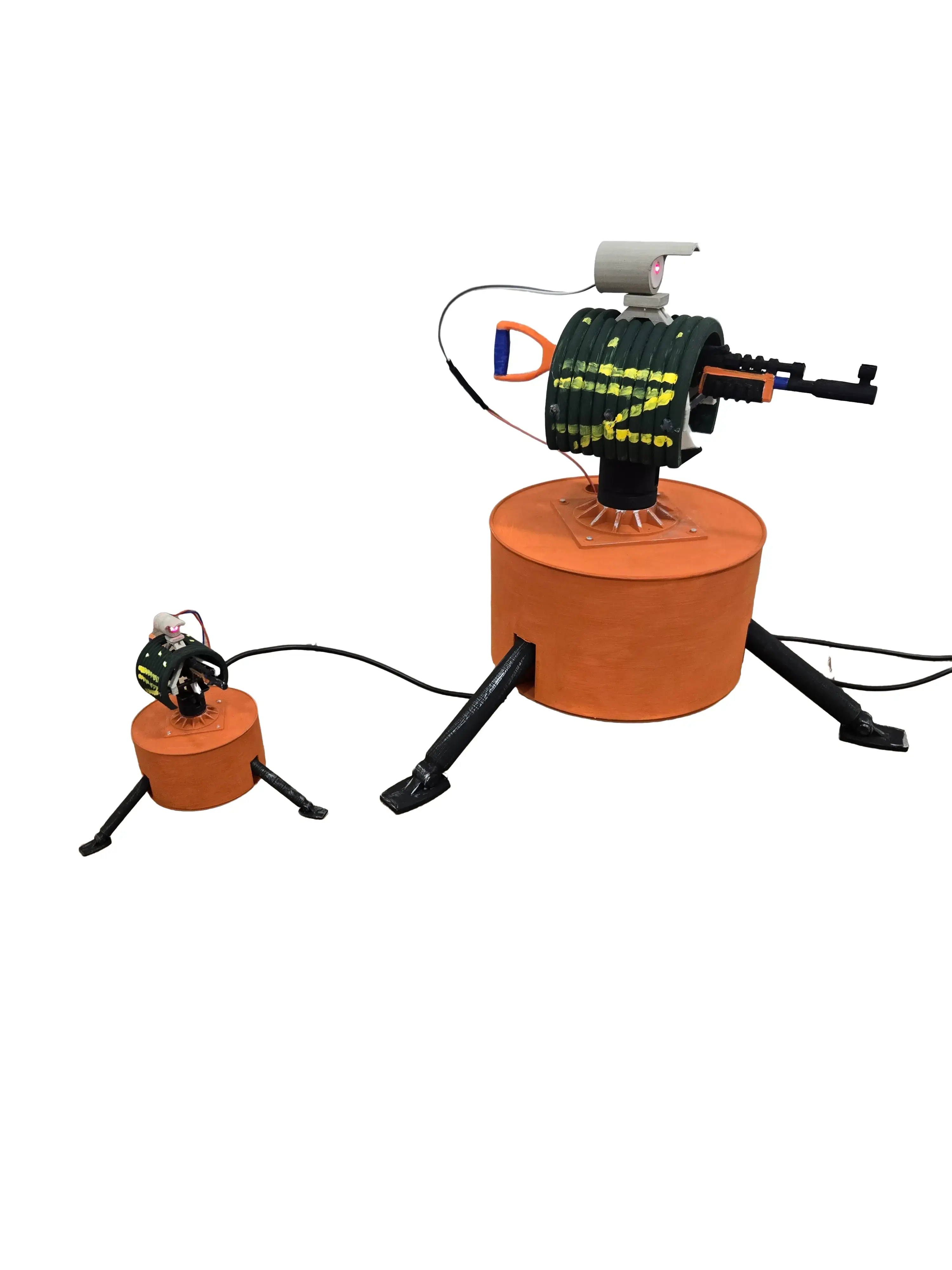 Giant Rust Auto Turret - 3D Printed Artisanal Piece for Gaming Enthusiasts - USB Powered Motorized Turret - Unique Decor & Gift for Gamers