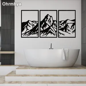 CIFbuy™ Handcrafted Metal Mountain Wall Art Large Nature Themed Landscape Sculpture Ideal Decor for Living Room Bedroom Unique Nature Inspired Home Decoration Wall Sculptures