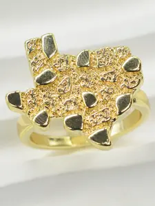 Elegant Copper Alloy Geometric Texture Ring, Elegant Exaggerated Ring, Unisex Street Style Jewelry, Perfect Valentine's Day Party Christmas Gift