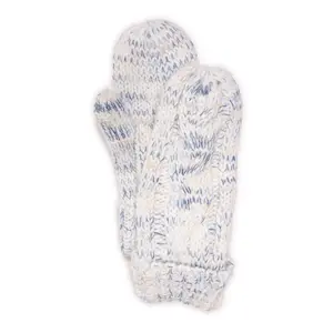 Women's Warm 1-Size Color-Block, Stripe Cable Knit Mittens, One Size, Warmth