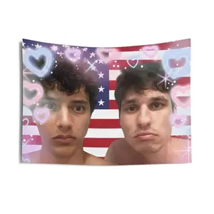Hamz/ah and Mar/tin decor/Fun Tapestry Wall Hanging Art for Home Living Bedroom flag/wall art/SlushyNoobz/ThatMartinKid 3x5ft Celebrity USA Flag Tapestry for Wall hanging, College Dorm