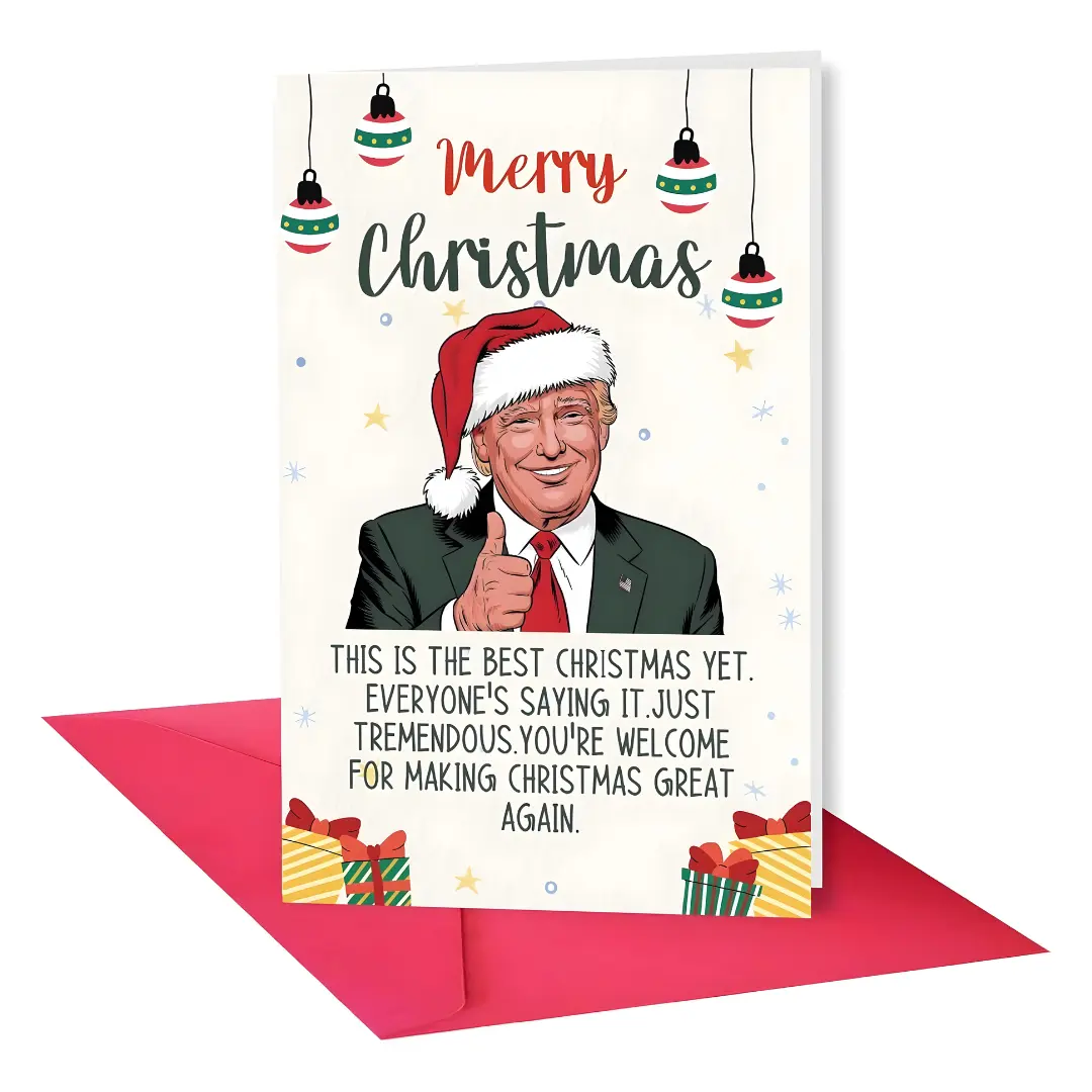 Funny Christmas Card for Women Men Humorous Xmas Cards Gifts for Him Her Cute Xmas Card for Girlfriend Boyfriend Friend Merry Christmas 300gsm 8 x 5.3 inches with Envelope