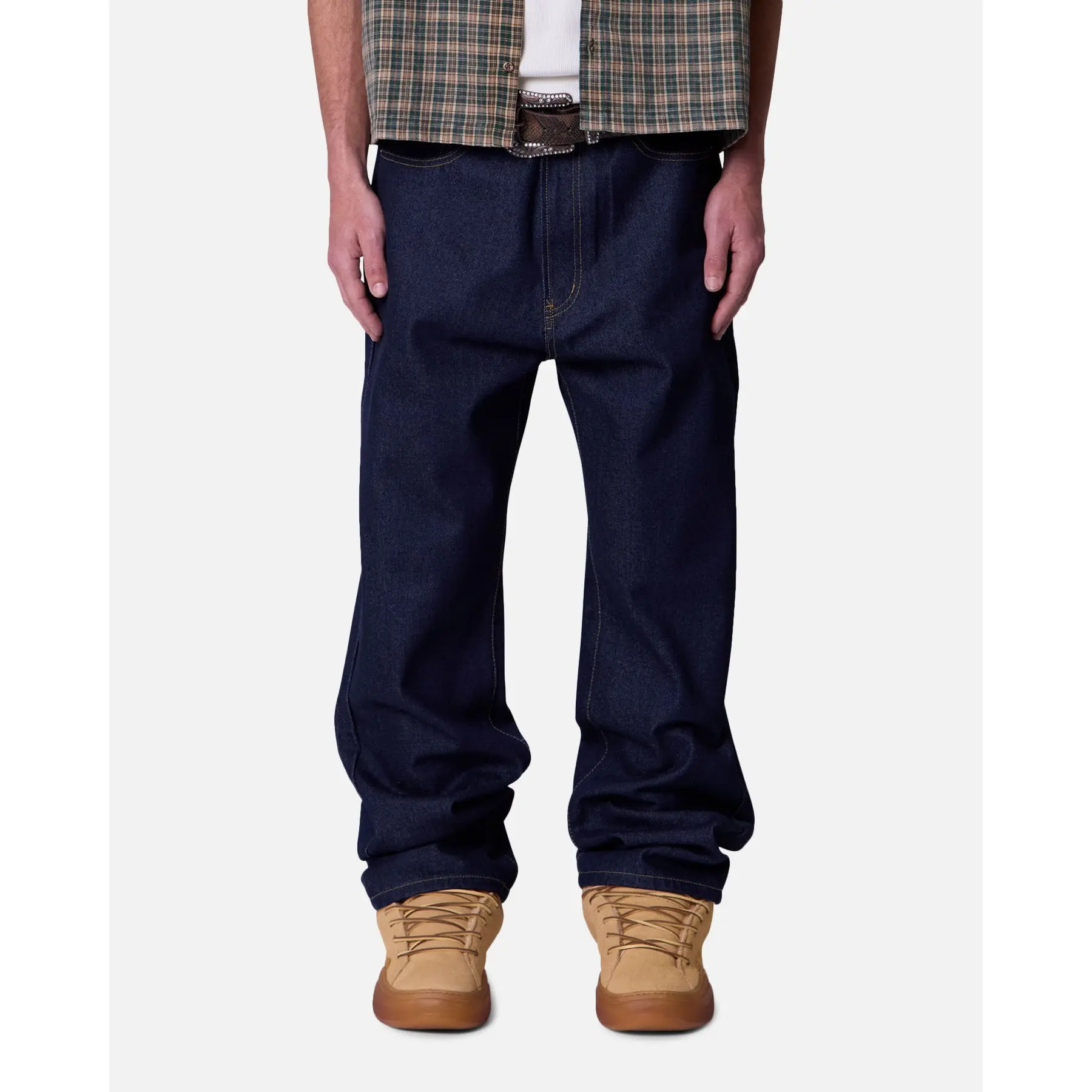 MNML Ultra Baggy Jeans Raw Blue
