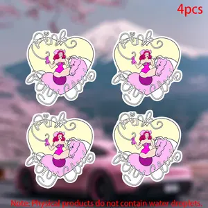 My Little Pony Stickers, 4pcs Car Door Window Laptop Luggage Furniture Bumper Decals, Durable Vinyl Adhesive Material