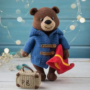 Crochet Bear Material Pack Set, 1 Set Cute Bear Amigurumi Crochet Kit with Step-by-step Video Tutorials, DIY Knitting Supplies for Beginners, Crochet Items