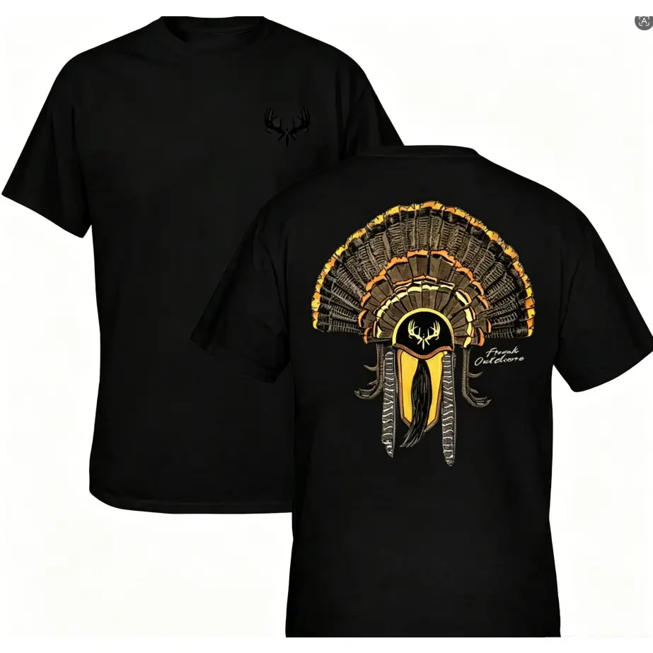 Men's Turkey Hunting Graphic T-Shirt | Classic Cut Outdoor Shirt in a Soft Cotton Blend with Digital Print, Outdoor Wear, Oeko-Tex Dye, Crew Neck, Custom Size Available, Dark Heather, Images Do Not Peel Or Fade, Cold Wash, 3Xl, Shortsleeve, Top, Tshirt, M