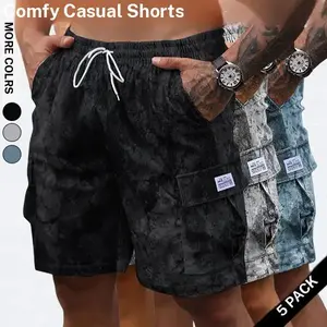 Men's regular fit jungle camouflage shorts with drawstring and multiple pockets, tropical camouflage pattern print, suitable for outdoor, golf, beach, gym, running, multi scene, spring and summer wear, summer wear
