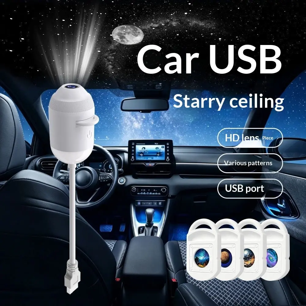 Galaxy Star Light Projector Lamp - Plastic, USB-Powered, Turns Any Room Into a Night Sky with Galaxy Stars