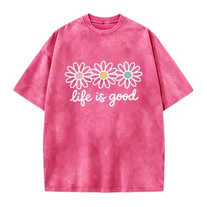 spring daisy t-shirt, life is good tee, floral graphic, boho flower tee, women’s pastel daisy t-shirt, vintage spring shirt