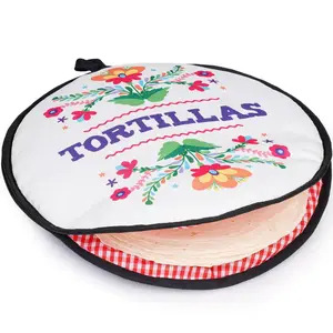 Tortilla Warmer Pouch 12 Inch, Microwavable Fabric Tortilla Heater Pouch to Keep Tortillas Soft & Warm, Insulated Heat Keeper for Flour & Corn Shells, Ideal for Tacos
