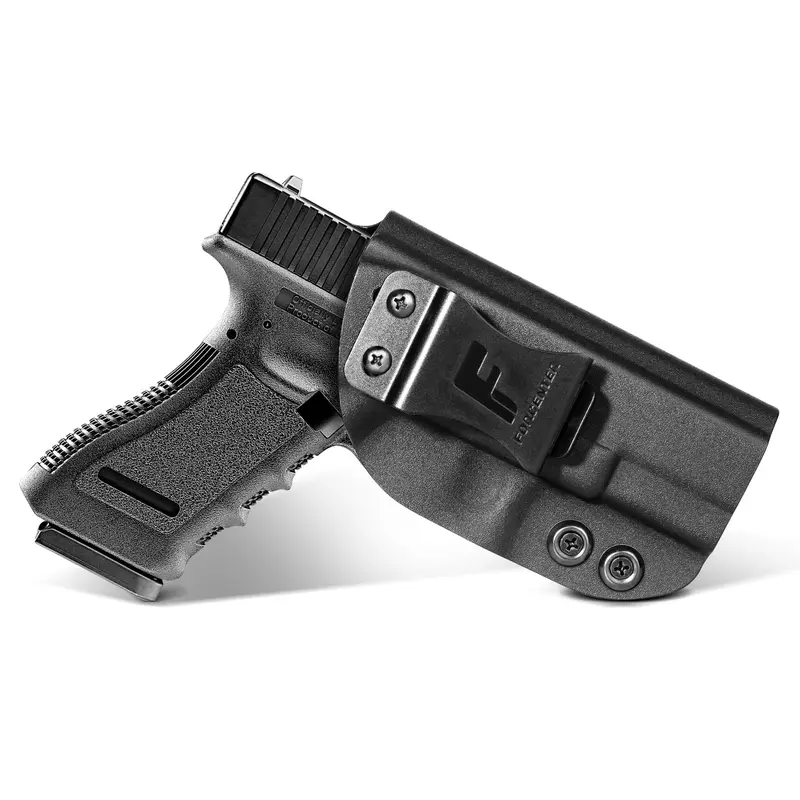 Right Hand Draw IWB Kydex Holster with Customizable Angle Adjustment for G17, 19, 19X, 23, 26, 32, 44, 45 Gen (1-5) - Sports & Outdoor Concealed Carry Accessory, G17, 19, 19X, 23, 26, 32, 44, And 45 Gen (1-5)