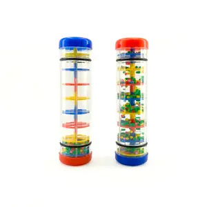 2 Pack Rainmaker Rain Stick Musical Instrument for Babies and Kids, 8 Inch Rainfall Rattle Tube Toy, Rattle Maracas, Fun Sound Maker for Learning