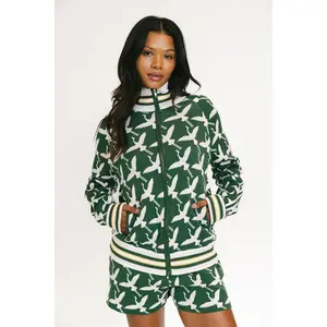 Flora Knit Jacket - Green Flamingo