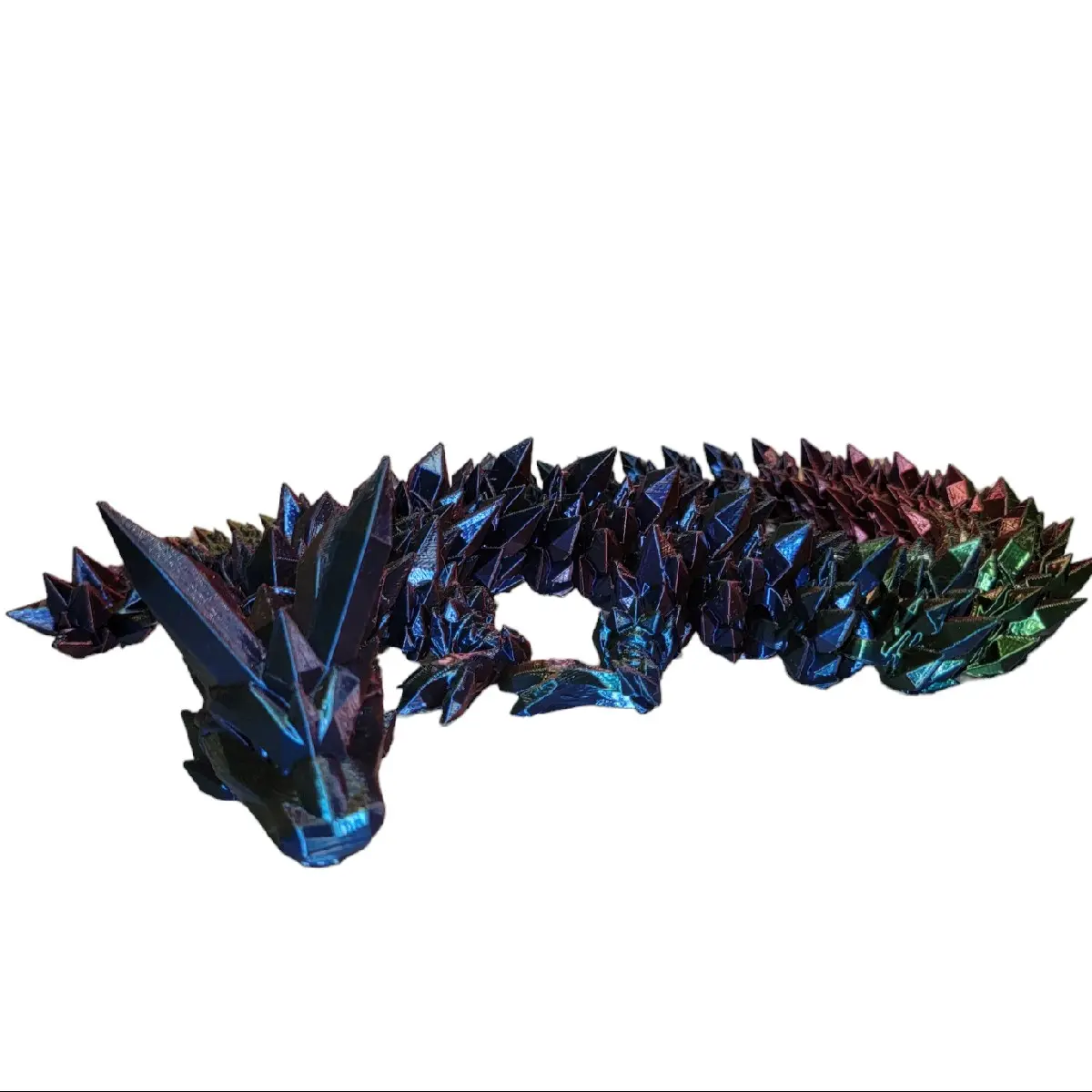 Silk PLA 3d Printed Crystal Dragon for Non-natural Crystal Decorations - 2 Feet Long