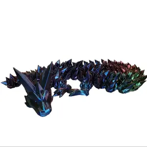 Silk PLA 3d Printed Crystal Dragon for Non-natural Crystal Decorations - 2 Feet Long