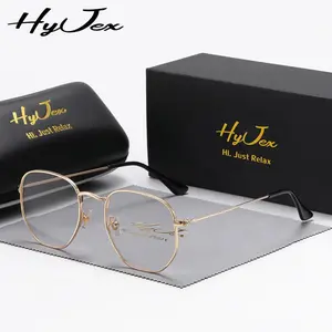HyJex Personality Irregular Glasses unisex Fashion Metal Glasses Literary Style Flat Mirrors