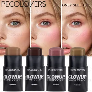 1 Pc Long-Wear Makeup Stick, Highlighter Stick, Versatile Face Color, Waterproof Daily Makeup For Work And Casual Occasions, Rose Red And Coffee Brown And Beige Nude, Face Makeup Cosmetic