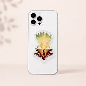 Aesthetic Green Senku Silhouette Magsafe Phone Grip Holder, Japan Anime Acrylic Magnetic Phone Mount, Durable Popsocket Kindle Accessories