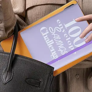 100 Envelopes Money Saving Challenge Money Saving Binder 100 Envelope Challenge Binder Savings Binder Envelope A5 Savings Challenge Book (Purple)