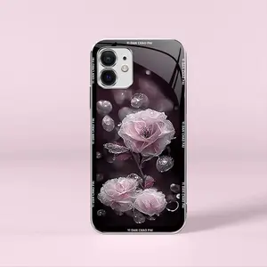 Night Dew Flower for【iPhone 12】Elegant Electroplating Glass Case--975