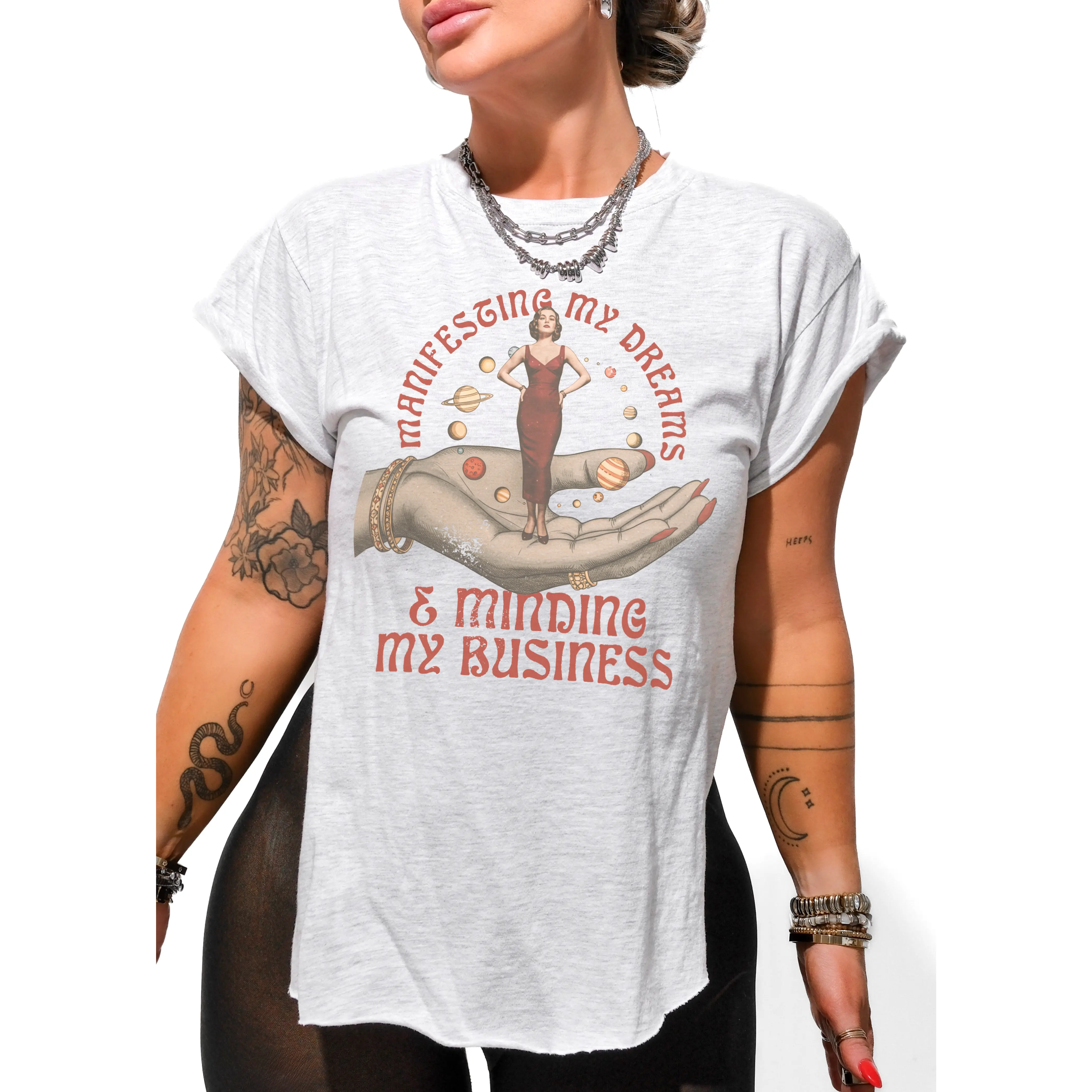 MANIFESTING MY DREAMS SIDE SLIT TEE