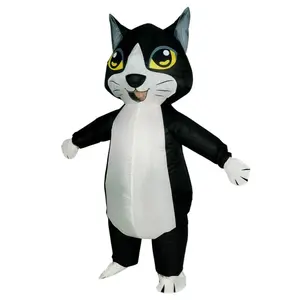 Inflatable Halloween Black Cat Costume for Adults - 100% Polyester, Easy Setup, Perfect for Parties & Festivals - Mens & Womens Costume