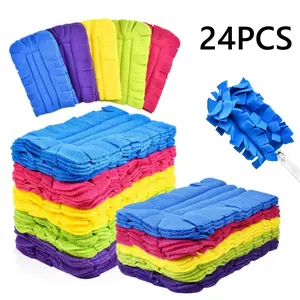 24PCS Fleece Duster Refills, Reusable Dusters, Washable Dusters Pads for Cleaning Ceiling Hardwoods Window Kitchen Floor