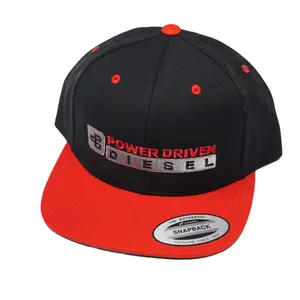 Power Driven Flat Bill Hat - Flexfit YP Classic Snapback in Vibrant Red with Structured Fit and Premium Materials for Everyday Wear