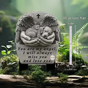 Dear Dog Memorial Plaque, Acrylic Sign with Decorative Tip, Outdoor Cemetery Decoration, Personal Tribute with Meaningful Memory