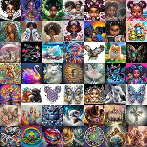 10pcs/20pcs/30pcs Diamond Painting Kits, Cartoon Animal & Landscape Patterns, Full Drill Art Set for Wall Decor, Beginner-Friendly Gift Kit, Needle Crafts Kit