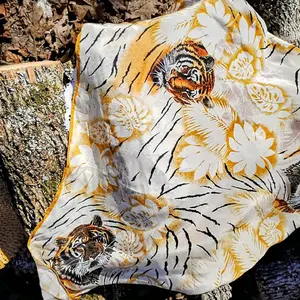 vintage 100%silk Tiger scarf