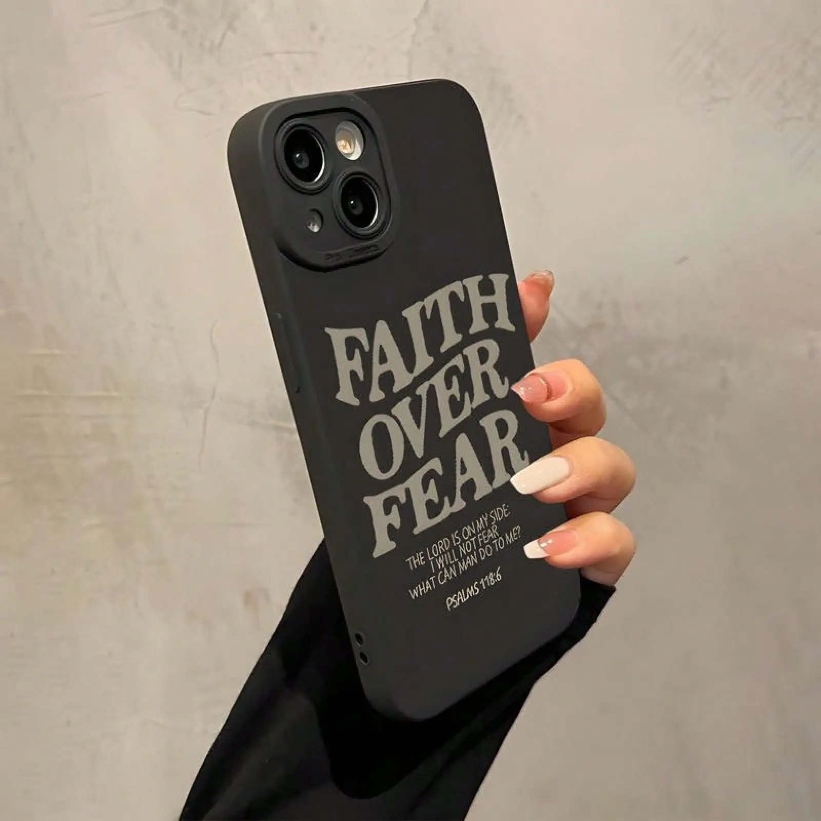 Fashion Creative Faith Over Fear Design Phone Case, Anti-Collision Phone Protective Cover, Phone Accessory Compatible With IPhone 11 12 13 14 15 16 Series for iPhone 17