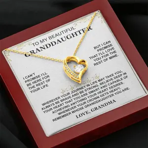 To My Granddaughter, Love Heart Necklace, Grandma to Granddaughter Gift Love Grandma, Birthday Gift For Granddaughter, Gift From Grandma