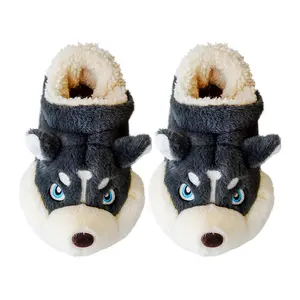 Furry Husky men's slippers
