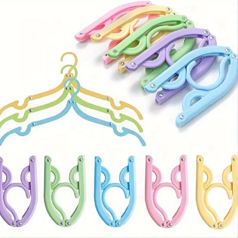 8 Counts/set Portable Foldable Clothes Hanger,Random Color ,Colorful Clothes Drying Rack, Clothes Hanger for Home, Travel, Clothes Shop