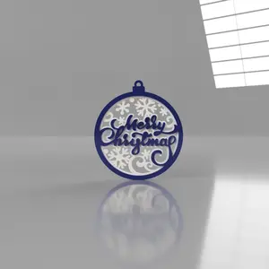 Raymond's Workshop Merry Christmas Ornament - CNC Laser Cut 4mm Plywood Personalizable DIY Gift for Christmas Tree Decoration