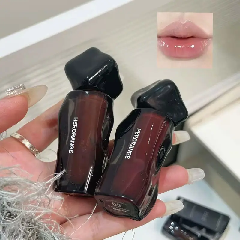 Original color ice extract clear lip glaze water light mirror glass jelly lip glaze bottle irregular design