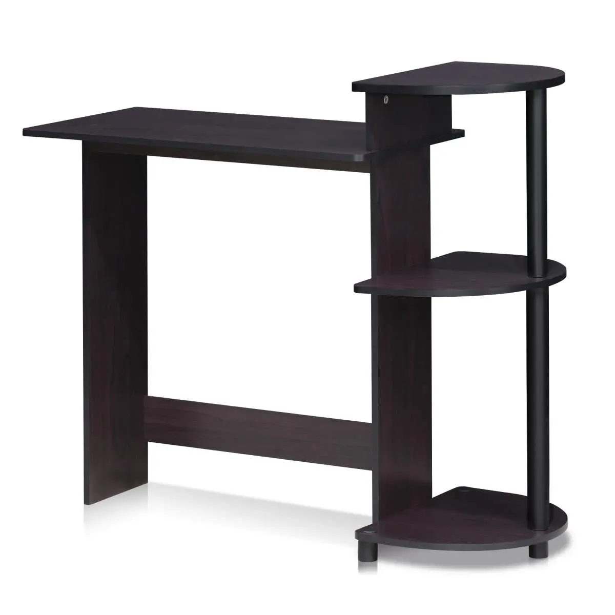 Furinno Modern Compact Space-Saving Compact Cabinet Computer Desk - Composite Wood, Dark Walnut Finish, Model 11181DWN, Compact Cabinet Desks