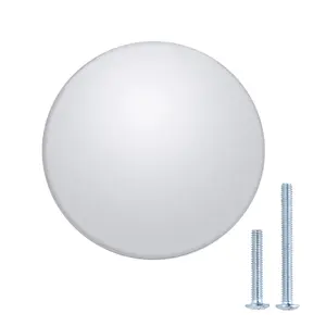 South Main Hardware Round Flat Cabinet Knob, 1.37" Diameter, Polished Chrome, 10-Pack