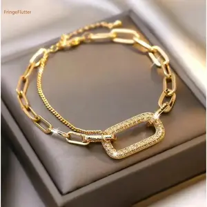 Women's Elegant Rhinestone DecoratedBracelet,Exquisite Trendy Bracelet,FashionableJewelry for Women & Girls As Gift