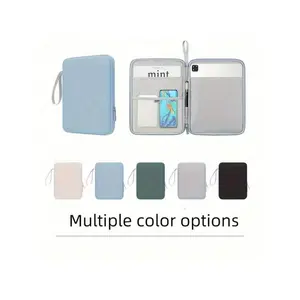 High-End Tablet Case, Pure Color Design, Business Portable, Fits 10.9 Inch & Below Tablets, Anti-Drop PU Leather, Wrist Strap, Multiple Pockets, Tablet Sleeve Pouch