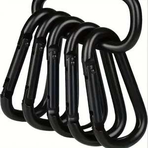 5pcs D-shaped Spring Hooks, Aluminum Alloy Carabiners For Men And Women, Use For Outdoor Climbing, Backpack And Daily Wear, Carabiner For Leash