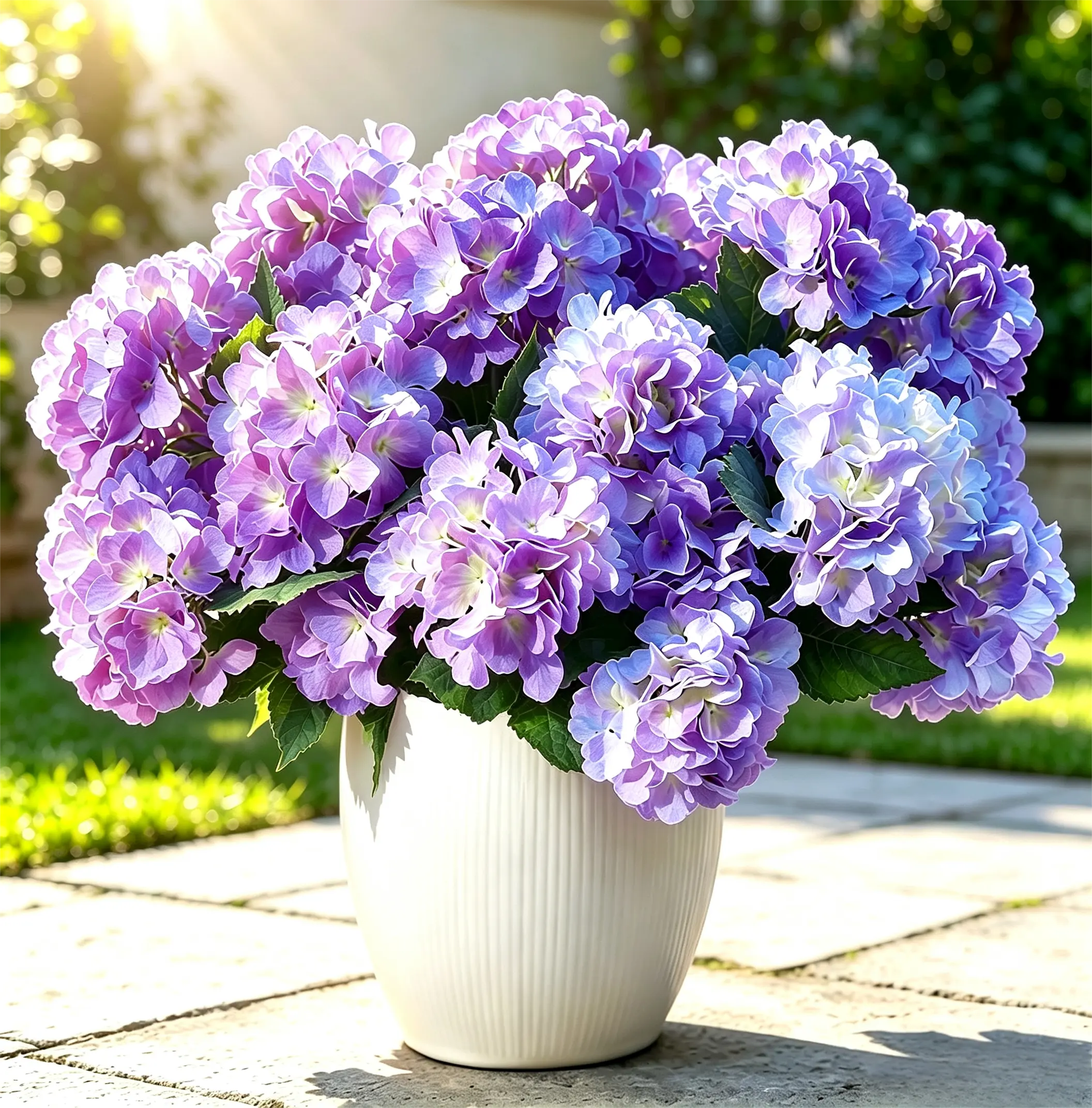 10Pcs Artificial Purple Silk Hydrangea Flowers Stems, UV Resistant Faux Hydrangea Blooms, Realistic Fake Hydrangea for Home Porch Garden Wedding Table Centerpiece, Bridal Bouquet, Christmas Holiday Gift, DIY Floral Arrangement Party Backdrop Decor