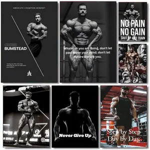 Chris Bumstead Bodybuilder Fitness Motivational Quotes Poster HD Waterproof Self-Adhesive Art Vibrant Wall Print for Living Room Bedroom Bar Parlor Home Decor Gift Fade-Resistant Easy-Apply Durable Dly Artwork Multiple Sizes, High Definition