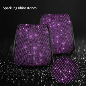 2-Pack Shiny Car Headrest Covers, Cute Rhinestone Protectors, High-Quality & Stylish, Sparkling Crystal Interior for Women - Universal Fit for Most SUV/Truck/Sedan, Shimmering Gift for Girls
